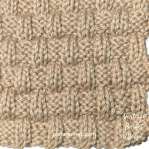 Vertical Basket Weave Knitting Pattern